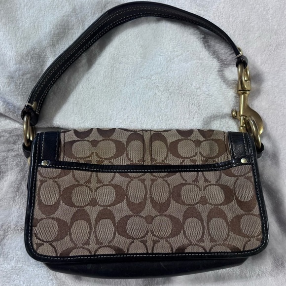 Coach Tan and Black Signature Shoulder Bag - Picture 2 of 5
